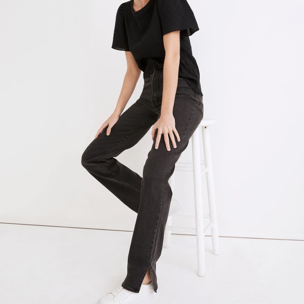 Madewell The Perfect Vintage Straight Jean in Nela Wash: Slit-Hem Edition